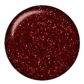 ibd Flash Gel Sunfire swatch, deep red glitter gel polish with fine shimmer for bold, sparkling nails.